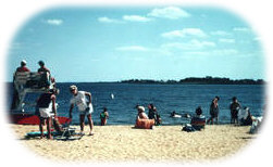 The bay beach at Berkeley Island County Park