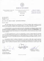 Letter from NJ 9th District Legislative Offices