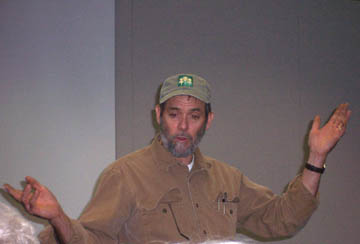 Russ Juelg emphasizes the size of the Jersey Devil