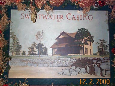 A painting of Sweetwater Casino depicted in 1927, which hung in the lounge area. This photo was taken December 2, 2000.